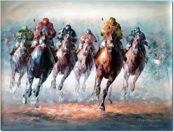  caballos Pintura - carreras de caballos 2